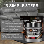 Gray Leather Recoloring Balm,Leather Couch Scratch/Stain Remover,Leather Repair kit for Vinyl Furniture and Car Interior,Leat
