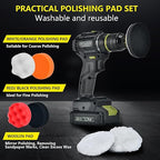 138 PCS 3Inch Sanding Disc Drill Polishing Kit 60-10000 Grit, Headlight Restoration Kit with 1/8" 1/4” Shank Backer Plate, Dr