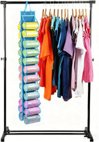 Legging Storage Bag Storage Hanger Can Holds 24 Leggings or Shirts Jeans Compartment Storage Hanger, Foldable Leggings Organi