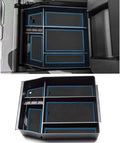 Center Console Organizer Tray for Ford F150 2021 2022 2023 2024 Accessories Interior Secondary Storage Armrest Box Insert Hidden Cubby Drawer (Full Console w/Bucket Seats ONLY) (Blue Trim)