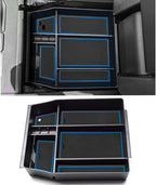 Center Console Organizer Tray for Ford F150 2021 2022 2023 2024 Accessories Interior Secondary Storage Armrest Box Insert Hidden Cubby Drawer (Full Console w/Bucket Seats ONLY) (Blue Trim)