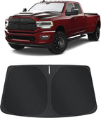 TINGLU Sun Shade for Dodge RAM 2500 3500 2010-2024 2025 2026 Accessories Windshield Sun Shade Window Shade UV Rays Protection Sun Visor Cover with Steering Wheel Sunshade Storage Bag