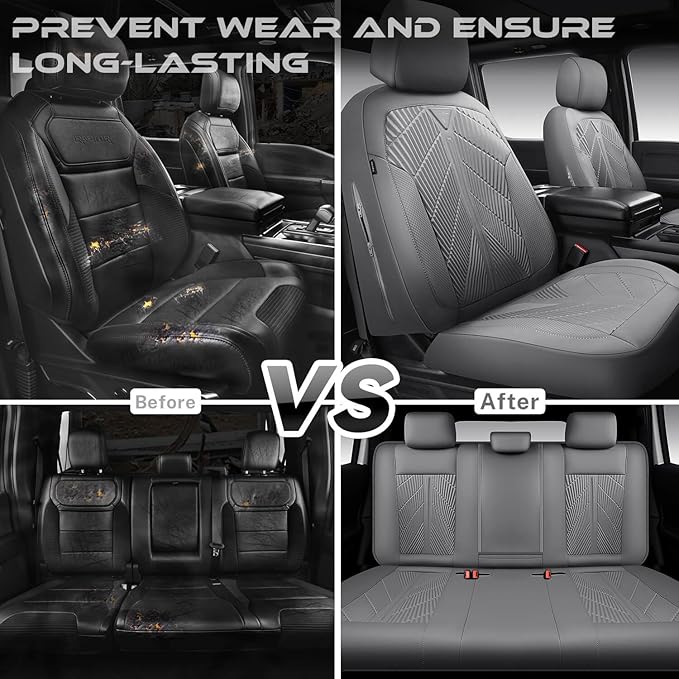 CAR PASS Waterproof Car seat Covers Full Sets Neoprene Wetsuit, All-Weather Non-Slip Durable, Universal Fit for SUV Sedans Tr