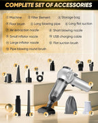 Saker Car Vacuum Portable 6-in-1 Handheld Cordless Vacuums, 20000PA Suction, 7800mAh Blower, Window Breaker, Seatbelt Cutter 
