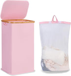 iEGrow Laundry Hamper with Lid, 110L Large Laundry Basket with Handle and Lid, Collapsible Clothes Basket Organizer with Remo