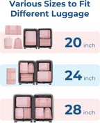 BAGSMART Hanging Compression Packing Cubes for Closet Organizers And Storage, 6 Set Suitcase Organizer Bags Set, Cruise Trave