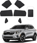Front Side Half Window Shade Foldable Custom Fit for Kia Seltos 2019-2024 Car Window Shades for Side Window Sun Shade UV Protection Heat Insulation for Camping Sleeping 6PCS
