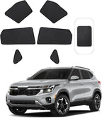 Front Side Half Window Shade Foldable Custom Fit for Kia Seltos 2019-2024 Car Window Shades for Side Window Sun Shade UV Protection Heat Insulation for Camping Sleeping 6PCS