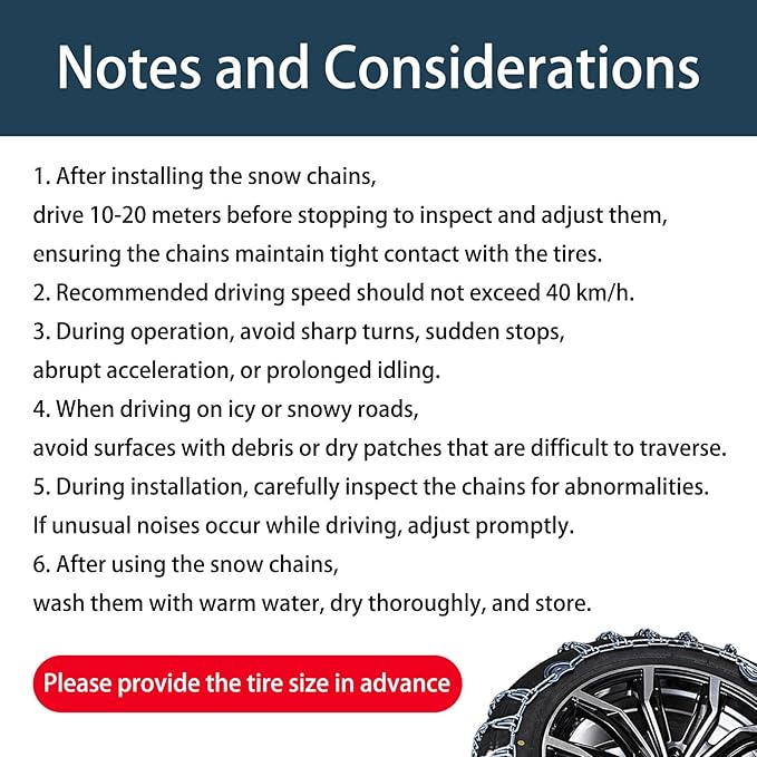 Quick Fit Automotive Snow Chains for Emergency Use Easy Installation Without Tools for Cars Minivans and Small SUVs silver 23