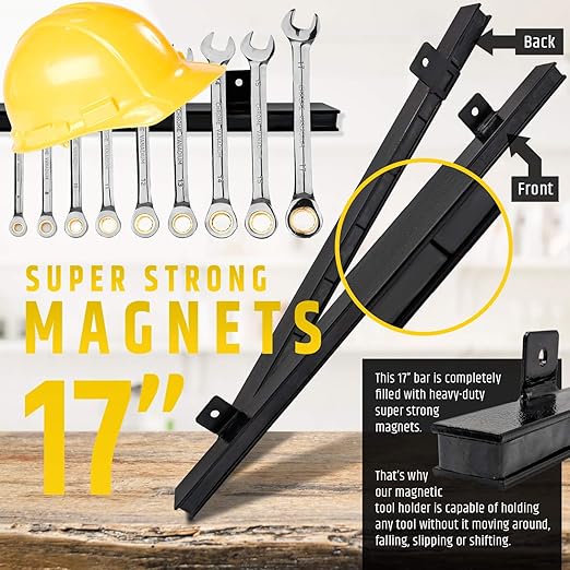 17" Heavy-Duty Magnetic Tool Holder (Upgraded Version) - Extremely Powerful Magnetic Pull Force to Hold Heavy Tools - Profess