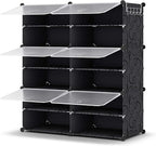 HOMIDEC Shoe Rack Organizer, 6 Tier Storage Cabinet 24 Pair Plastic Shoe Shelves for Closet Hallway Bedroom Entryway