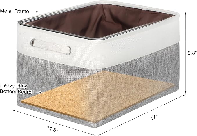Kntiwiwo Foldable Storage Bin Collapsible Fabric Storage Basket Cube with Durable Handles Closet Organizer Bins for Organizin