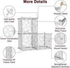 C&AHOME Cube Storage Organizer with Doors, 3-Cube Shelves, DIY Plastic Modular Bookshelf, Closet Clothes Storage Shelving Ide