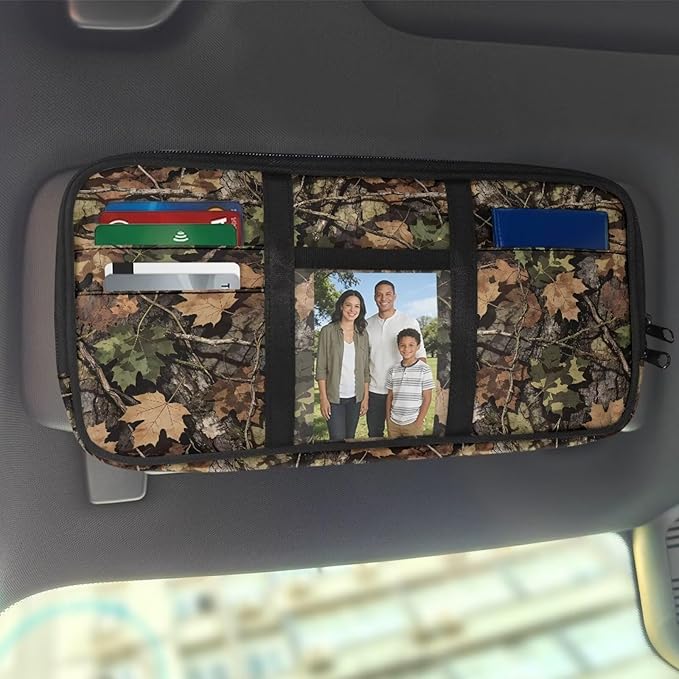 Tactical Sun Visor Organizer,Branch Car Accessories with Zipper Visor Storage Pouch, Adjustable Straps for SUV Truck