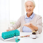 Daviky Monthly Pill Organizer 2 Times a Day, 30 Day Pill Box AM PM with Separate Container, One Month Medicine Case Twice a D