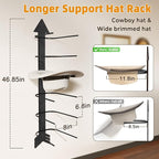 Cowboy Hat Holder for Wall, Cowboy Hat Rack Arrow Wood for 10 Baseball Caps and 5 Cowboy Hats, Western Wall Decor for Bedroom