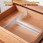4 Pcs Drawer Dividers for Clothes, 3.15" High 11.34"-19.69" Adjustable Expandable Dresser Drawer Organizer, Clear Plastic Sep