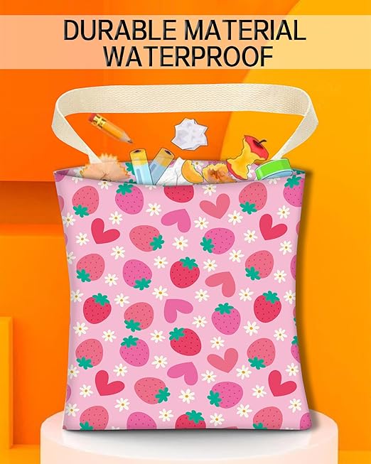 Car Garbage Can, Hanging Car Trash Can for Back Seat Organizer, Cute Strawberry Pattern