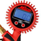 Heavy-Duty Digital Tire Pressure Gauge with Inflator, Clip-on Air Chuck, 20” Air Hose, Easy to Read 0.1 Display, Pistol Grip Handle, Max 255 PSI, 1/4" NPT, Assembled in USA