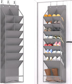 VERONLY Door Shoe Organizer, Over The Door Hanging Shoe Rack with Large Pockets, Space Saving Shoe Storage for Closet, Entryw