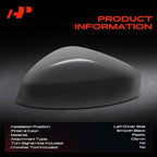 A-Premium Driver Side Rearview Mirror Cover Cap - Compatible with Honda Civic 2022 2023 2024 2025 - Smooth Black, Without Turn Signal Hole