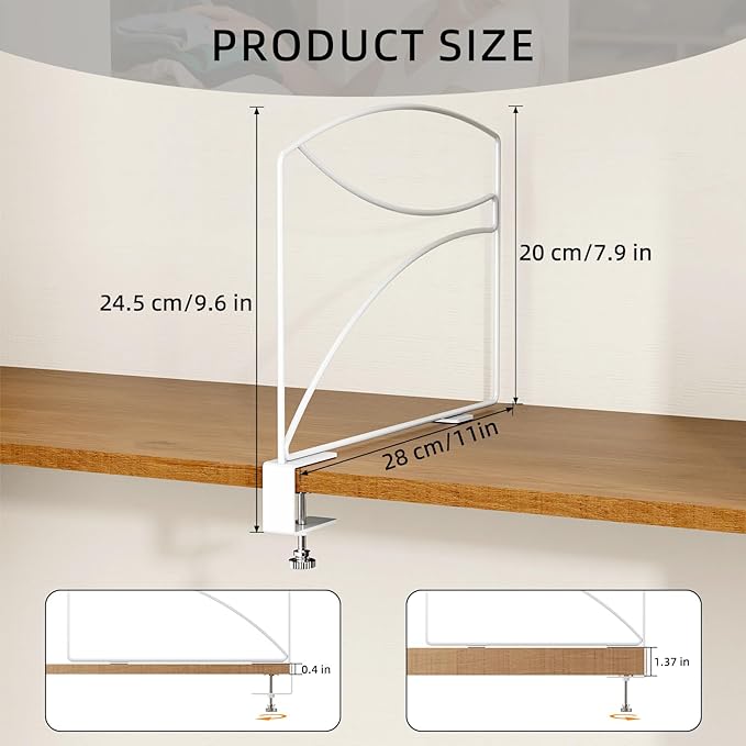 6-Piece Wire Shelf Dividers for Closet Organization, Upgraded C-Clips Adjustable Metal Shelf Dividers Suitable For Bedrooms &