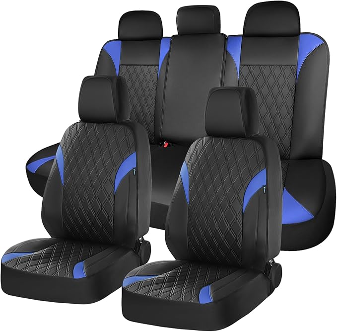 FLORICH Car Seat Covers Full Set, Leather Seat Covers for Cars, Car Seat Protector Waterproof, Universal Automotive Seat Cove