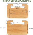 Steering Wheel Tray Double Sided Bamboo Car Laptop Steering Wheel Desk Multifunctional Car Food Trays Car Table Steering Wheel Tray for Eating, Tablet, iPad or Notebook Travel Car Accessories