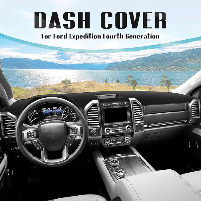 FIILINES Dash Cover Fit for Ford Expedition 2018-2021 (Only fits 4.3-inch Touch Screen Dashboard. Not fits 12-inch/15.5-inch 