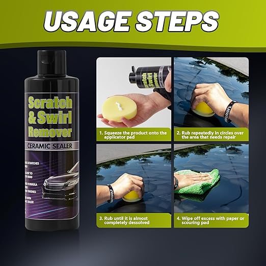 Upgraded Car Scratch Remover Kit, Scratch Remover for Vehicles ＆ Cars, Car Paint Scratch Repair, Polishing ＆ Rubbing Compound Paint Restorer with Applicator Pad, add Gloss ＆ Shine 9.2OZ,1 Pack