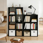 8 Cube Storage Organizer Shelf, Open Cube Bookshelf, Reversible Bookcase, Sturdy Modern Storage for Home Office, Bedroom, Liv