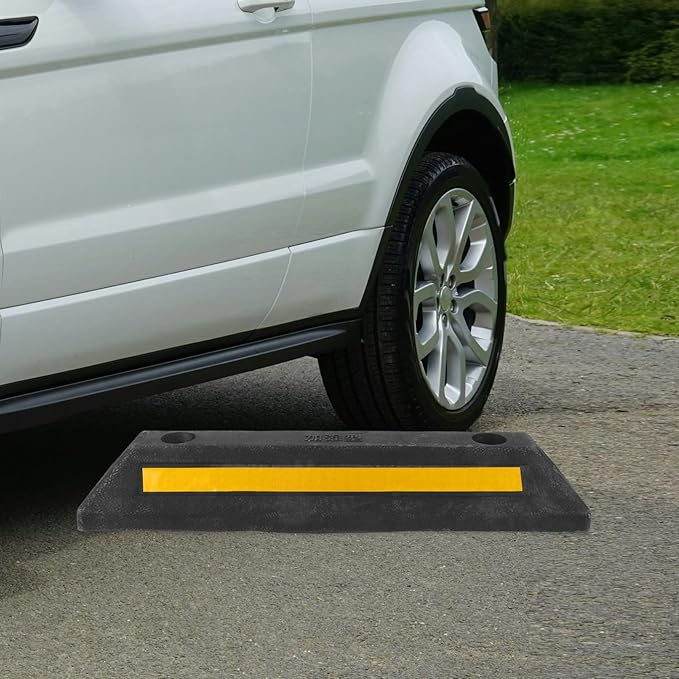 iplusmile Garage Parking Stopper Reflective Wheel Stop Aid for Vehicle Positioning Compact Design for Easy Installation Heavy-Duty Car Stopper for Spaces