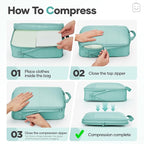 Veken 11 Set Compression Packing Cubes for Travel Essentials,Compressible Expandable Large Luggage Suitcase Organizer Bags fo