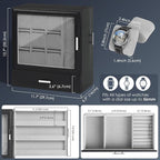 9-Slot Watch Display Case with Necklace Display, High End Men Jewelry Box w/ Drawer, Standing Watch Box for Men w/ Clear Lid,