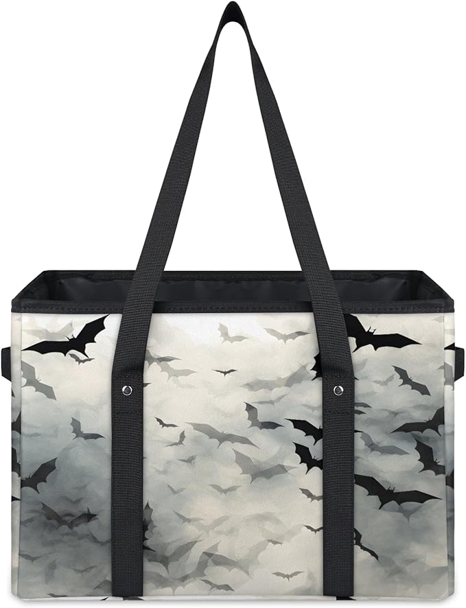 Reusable Grocery Bags Heavy Duty Shopping Bags Foldable Large Tote Bags with Long Handles & Hard Bottom