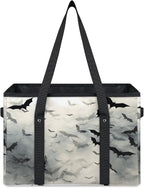 Reusable Grocery Bags Heavy Duty Shopping Bags Foldable Large Tote Bags with Long Handles & Hard Bottom
