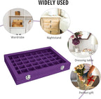 Vicoter Velvet Jewelry Tray 48 Compartments Jewelry Display Organizer with Transparent Cover Rings, Earrings, Necklaces, Pend