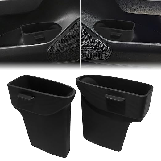2PCS Door Side Trash Can for 2019-2024 2025 Toyota RAV4 Accessories Trash Bin with Handle Silicone Garbage Can (Left & Right Side)