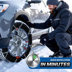 Snow Chains for Car Tires, Tire Chains for Passenger Cars, Sedan, SUVs, Quick Fit & Easy Installation Snow Tire Chains, Porta