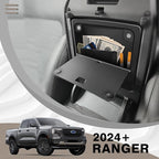 Muslogy Center Console Hidden Organizer Magnet Opening Design Compatible with Ford Ranger 2024 2025 2026 Accessories Armrest Hidden Storage Box Insert Secret Organizer Magnetic Switch