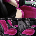 OGLAND 2 Pack Fuzzy Sheepskin Car Seat Covers| Fluffy Front Seat Cushions | Plush Soft Fur Protectors for Car Bucket Seats Ac