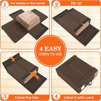 WOWBOX Sheet Organizers and Storage,Closet Bed Sheet Organizer Under Bed Storage and Organization with Label Cards & Clear Wi
