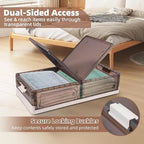 FAHKNS 2 Pack Under Bed Storage with Wheels, 17.2Gal Stackable Under Bed Storage Containers with Lids, Plastic Collapsible Or