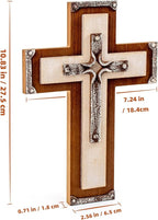 OKSQW Wall Wooden Cross Christians Cross Spiritual Religious Gifts With Hook on Hanging Wall Or Table With Blessed For Church