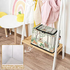 Woodland Wildlife Storage Basket - Cute Animals Party Bin Collapsible Organizer with Zipper Lid, Kid Rectangular Decorative B