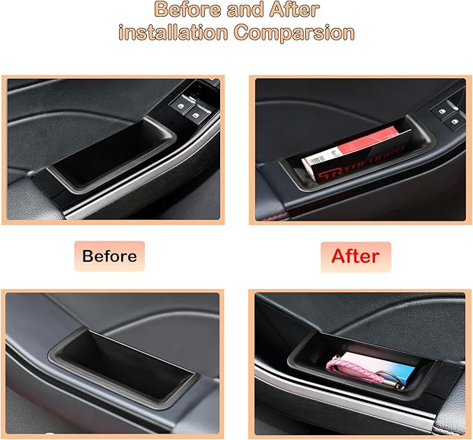 TACOBRO Front Row Door Handle Organizer for Ford Escape 2020-2024 2025 2026 Accessories, Escape Door Storage Pocket Insert Tr