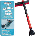 RevHeads Ice Scraper for Car Windshield with Snow Brush - Telescopic Handle to 28" - Brush End to Clear Snow, Chisel Side for Frost, Claw Side for ICY Chunks