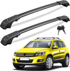 KINGGERI 300Lbs Lockable Roof Rack Cross Bars Compatible with Volkswagen VW Tiguan 2018-2026 and Taos 2022-2026, Heavy Duty Anti-Theft Aluminum Roof Rails Crossbars Rooftop Luggage Racks Carrier