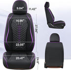 Coverado Car Seat Covers Front Seats, Nappa Leather Black&Purple Car Seat Cover, Automotive Seat Covers, Waterproof Driver Se
