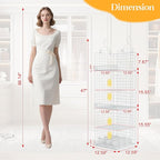 Yuyetuyo ﻿5 Tier Hanging Closet Organizer Separable Hanging Closet Shelves with 4 Hooks 2 Adjustable Dividers, Wire Storage B